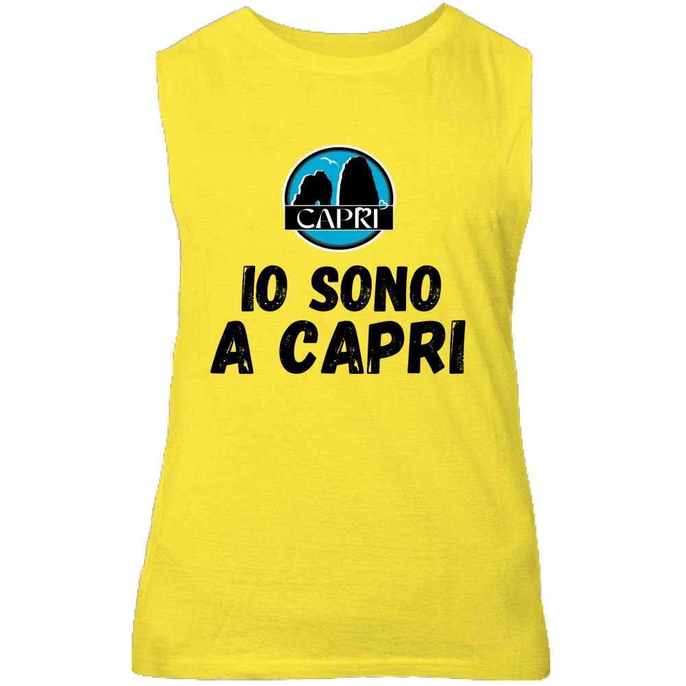 Canotta Unisex IO SONO A CAPRI SCRITTA NERA