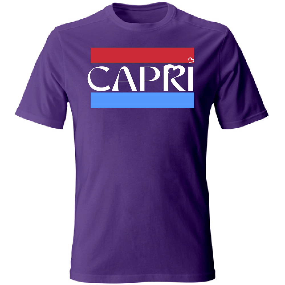 T-Shirt Unisex CAPRI FASCIA ROSSO BLUE BIANCO