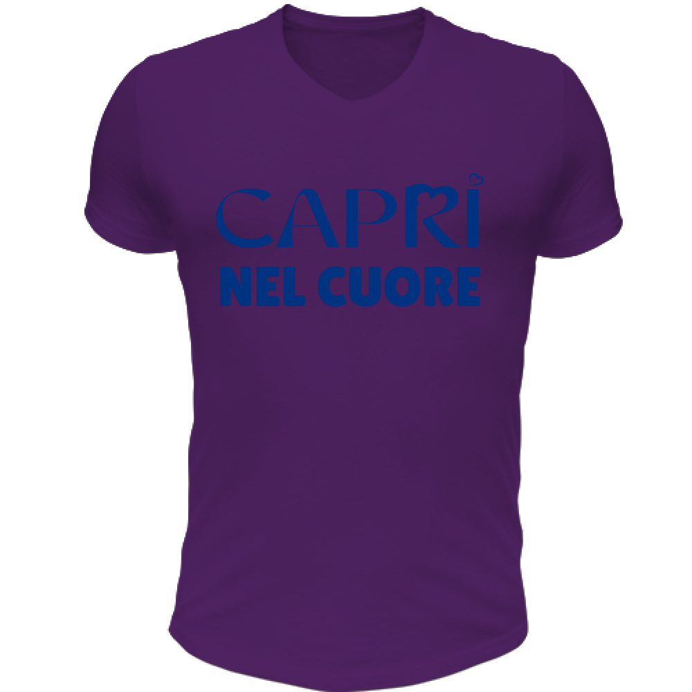 T-Shirt Unisex Scollo V Capri Nel Cuore