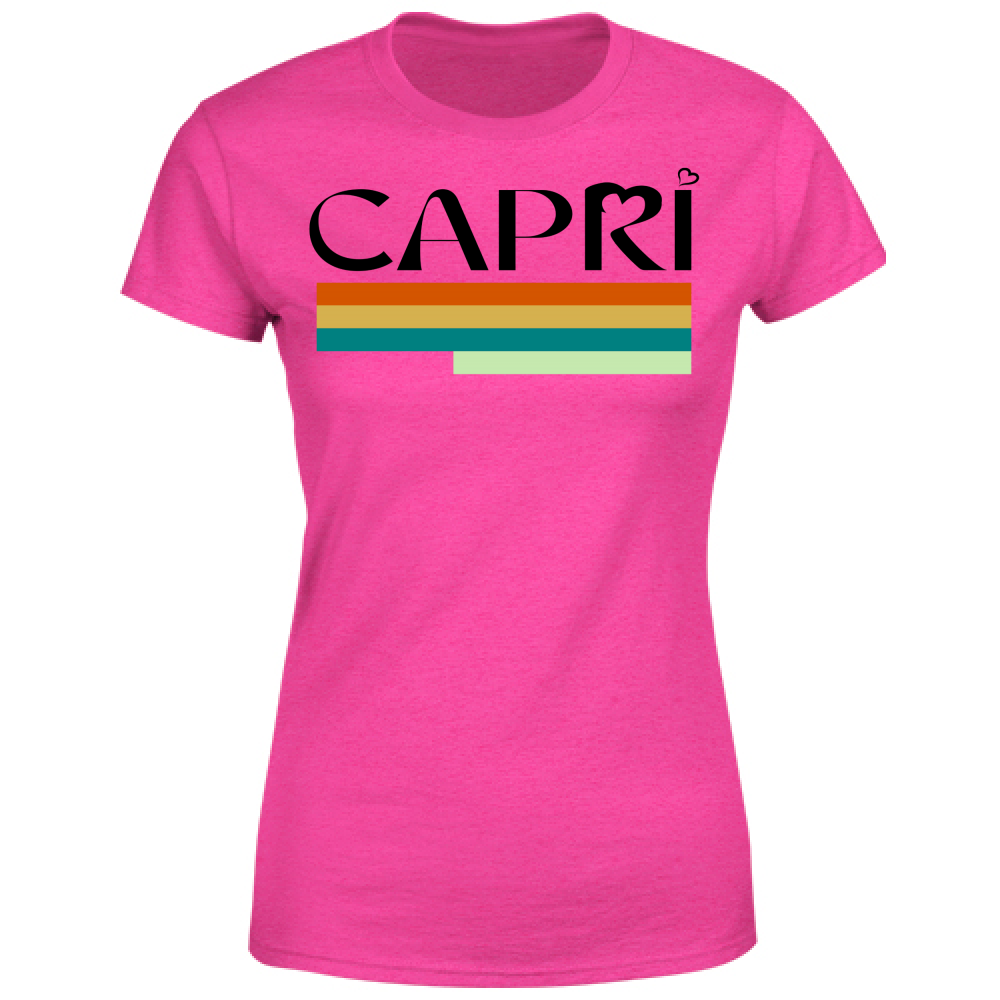 T-Shirt Donna CAPRI TECNICOLOR SCRITTA NERA
