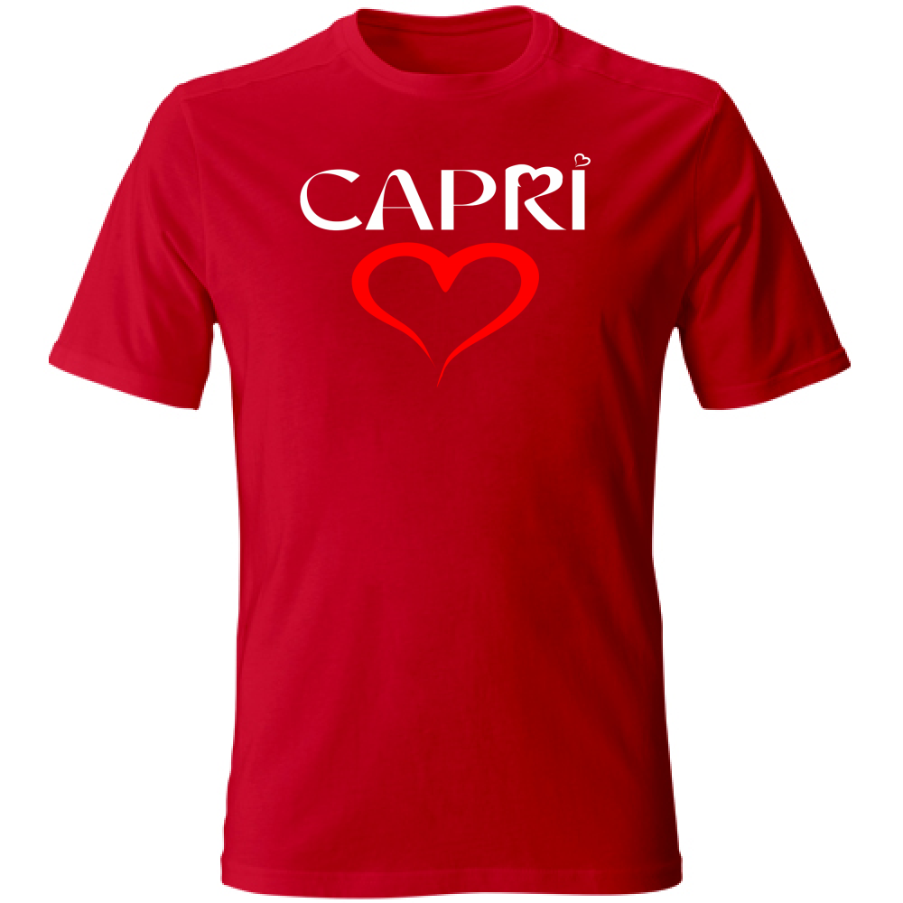 Unisex T-Shirt Large RED CAPRI HEART