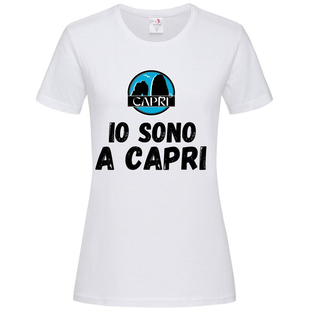 T-Shirt Women Premium IO SONO A CAPRI SCRITTA NERA