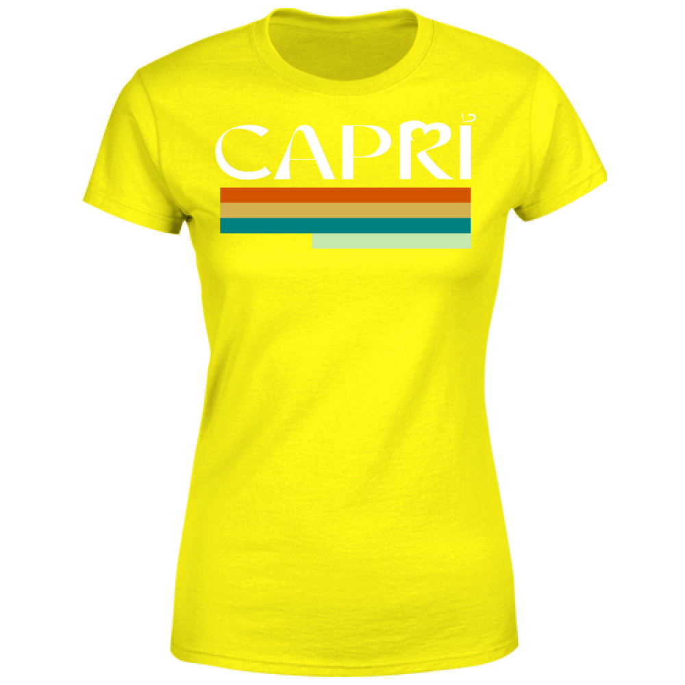 T-Shirt Donna CAPRI TECNICOLOR SCRITTA BIANCA