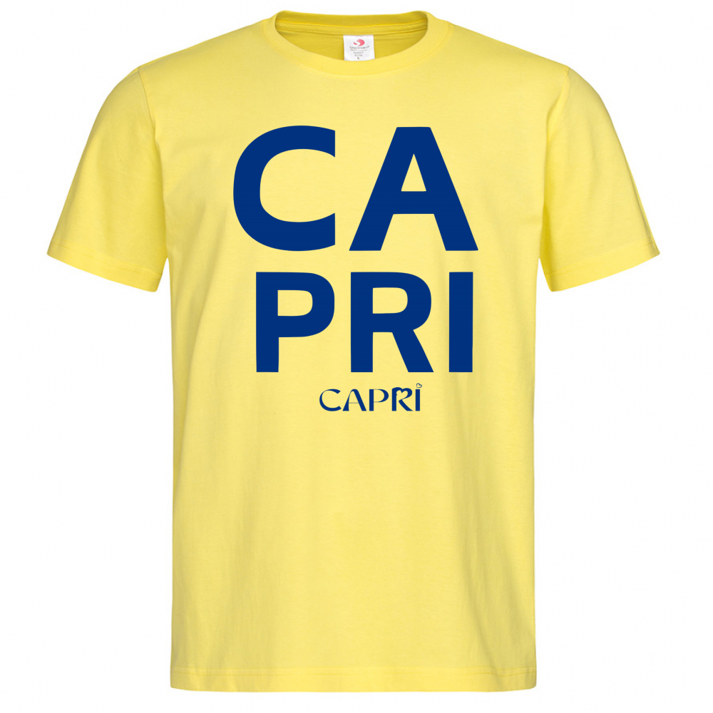 T-Shirt Men Premium CAPRI DESIGN SCRITTA BLUE