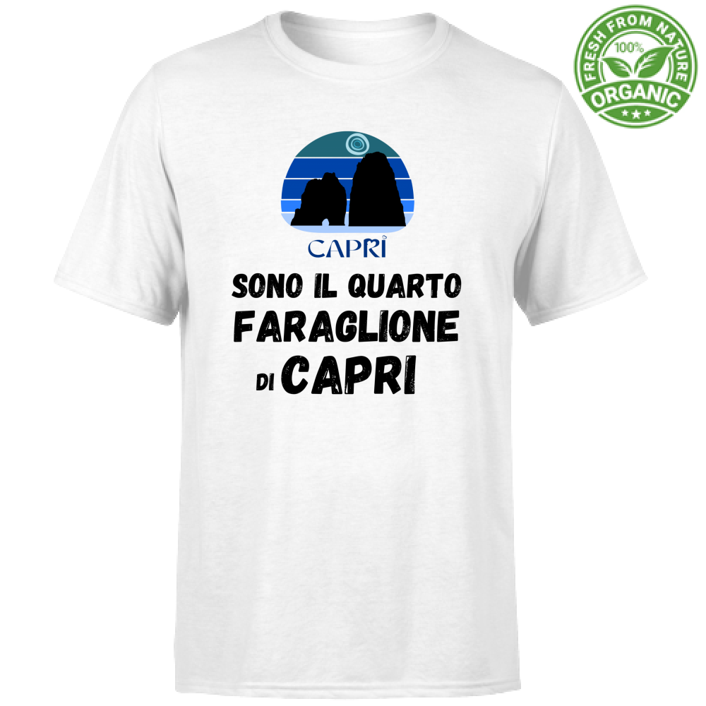 T-Shirt Bambino Organic SONO IL QUARTO FARAGLIONE DI CAPRI SCRITTA NERA