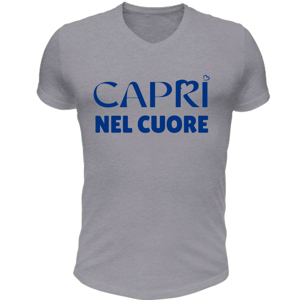 T-Shirt Unisex Scollo V Capri Nel Cuore