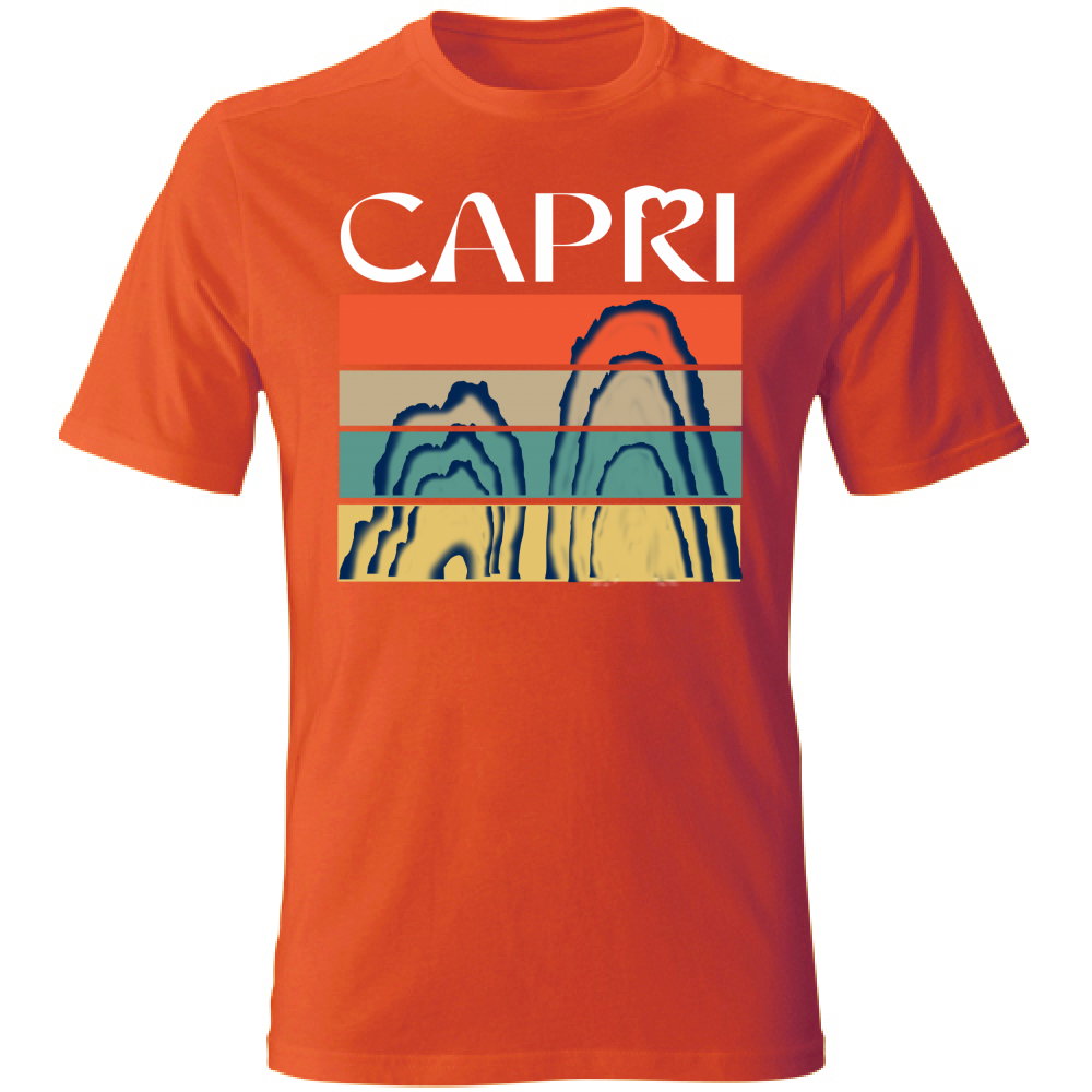 T-Shirt Unisex CAPRI PORZIONI FARAGLIONI SCRITTA BIANCA