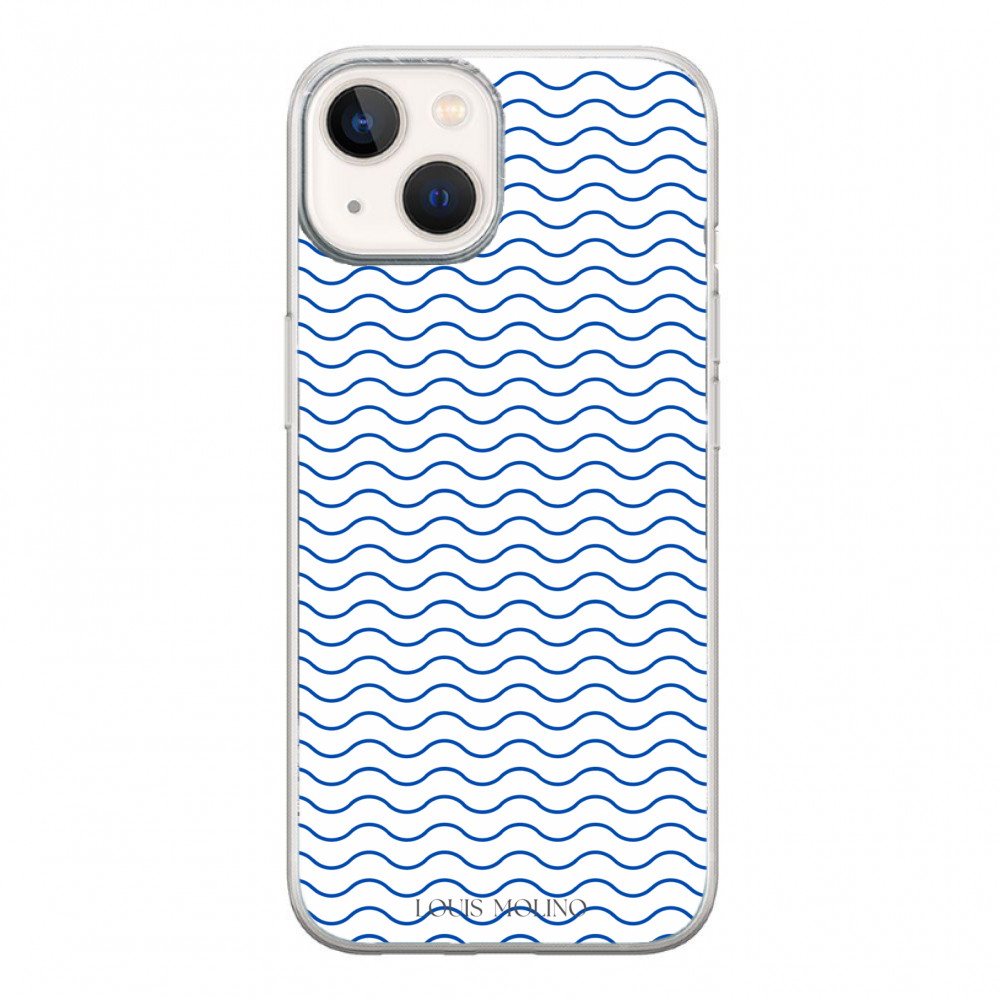 Rubber Cover iPhone 14 SMALL BLUE WAVES CAPRI