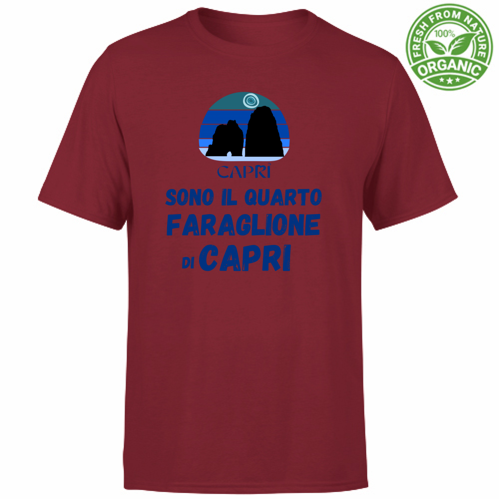 T-Shirt Unisex Organic SONO IL QUARTO FARAGLIONE DI CAPRI SCRITTA BLUE
