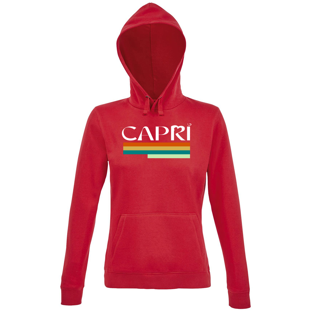 Hoodie Premium Women CAPRI TECNICOLOR SCRITTA BIANCA