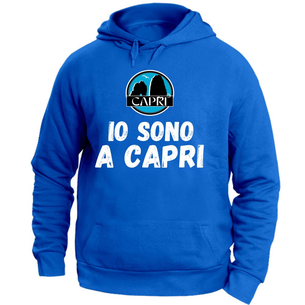 Felpa con Cappuccio Unisex Large IO SONO A CAPRI SCRITTA BIANCA