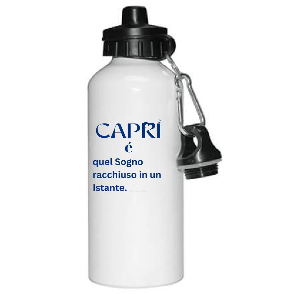 Borraccia Capri Sogno racchiuso in un istante scritta Blue