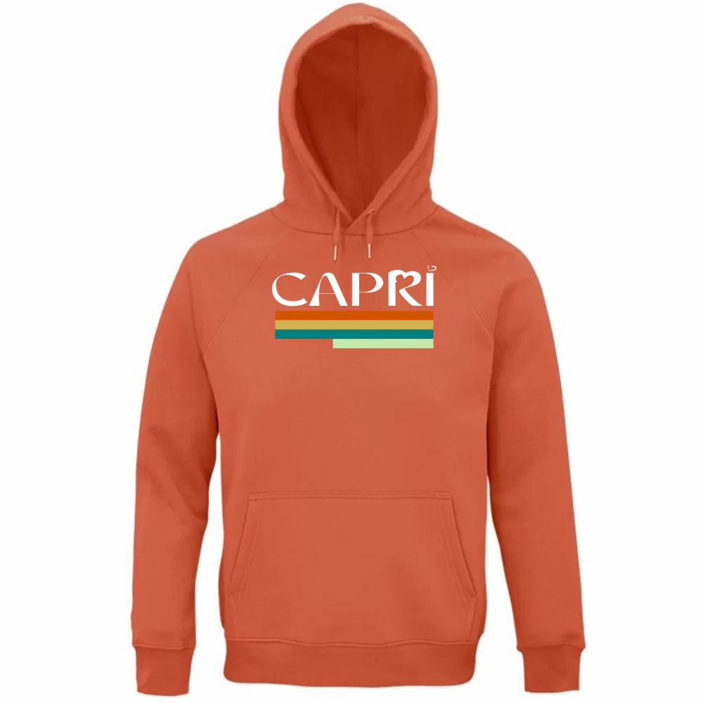 Unisex Organic Hoodie CAPRI TECHNICAL COLOR WHITE WRITING