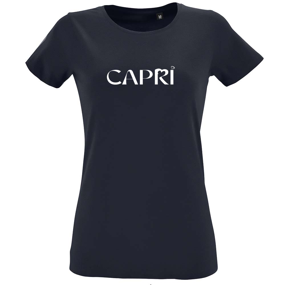 T-Shirt Women Fit CAPRI MINIMAL SCRITTA BIANCA