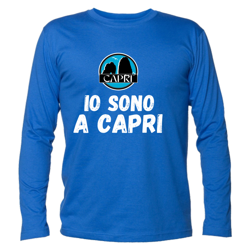 T-Shirt Unisex Manica Lunga IO SONO A CAPRI SCRITTA BIANCA