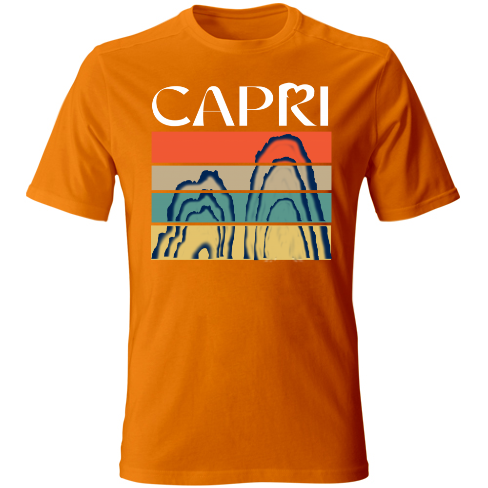 T-Shirt Unisex CAPRI PORZIONI FARAGLIONI SCRITTA BIANCA
