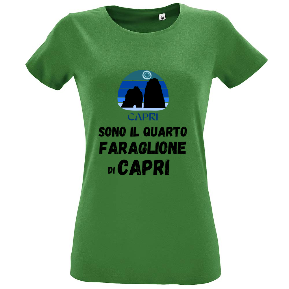 T-Shirt Women Fit SONO IL QUARTO FARAGLIONE DI CAPRI SCRITTA NERA