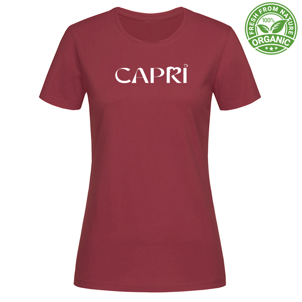 Woman Organic CAPRI MINIMAL T-Shirt WITH WHITE WRITING