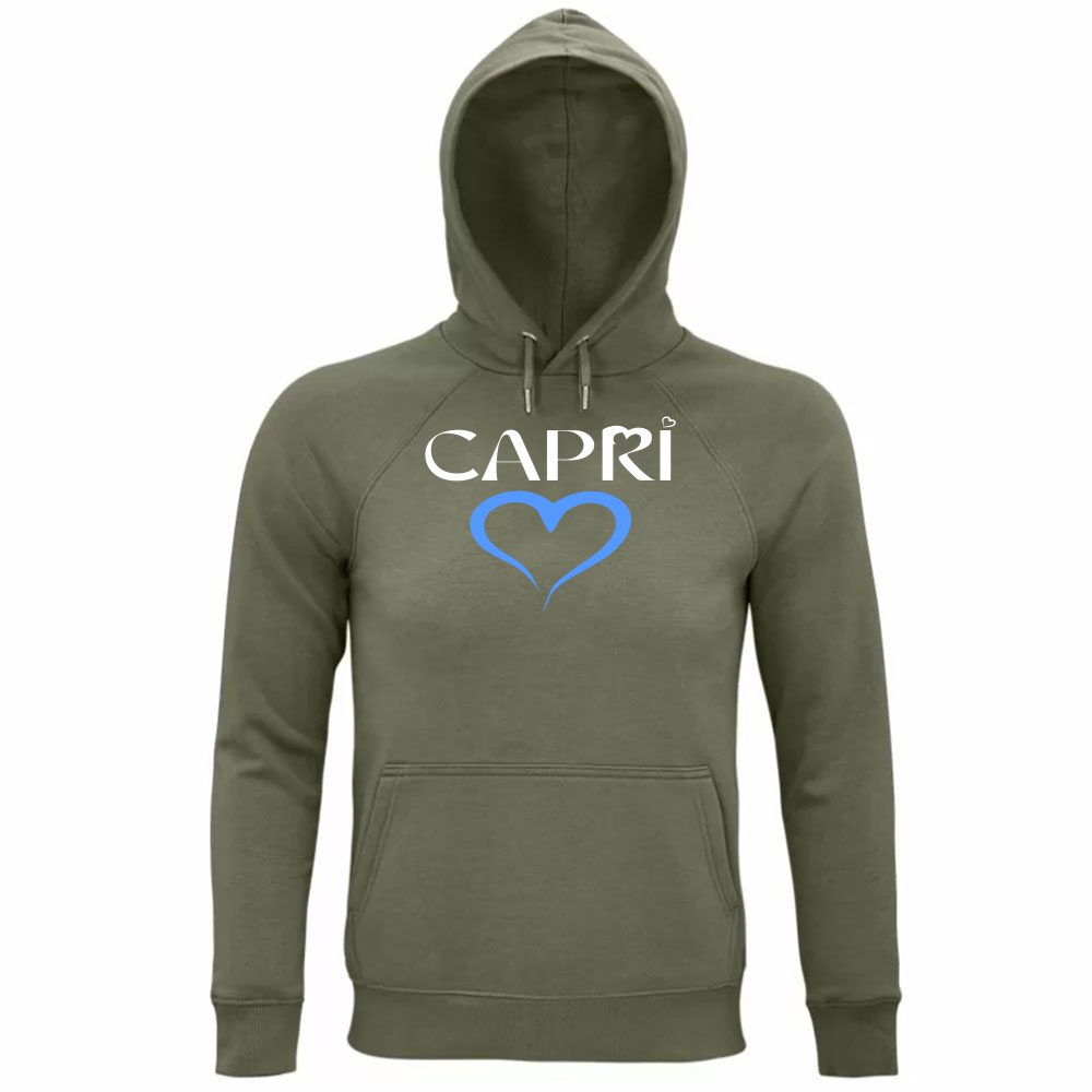Unisex Organic Hoodie CAPRI HEART BLUE
