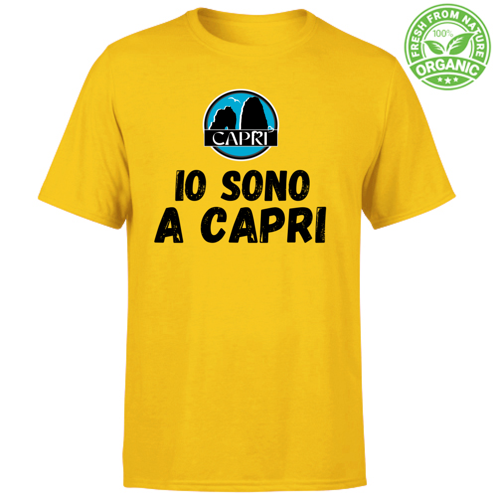 T-Shirt Bambino Organic IO SONO A CAPRI SCRITTA NERA