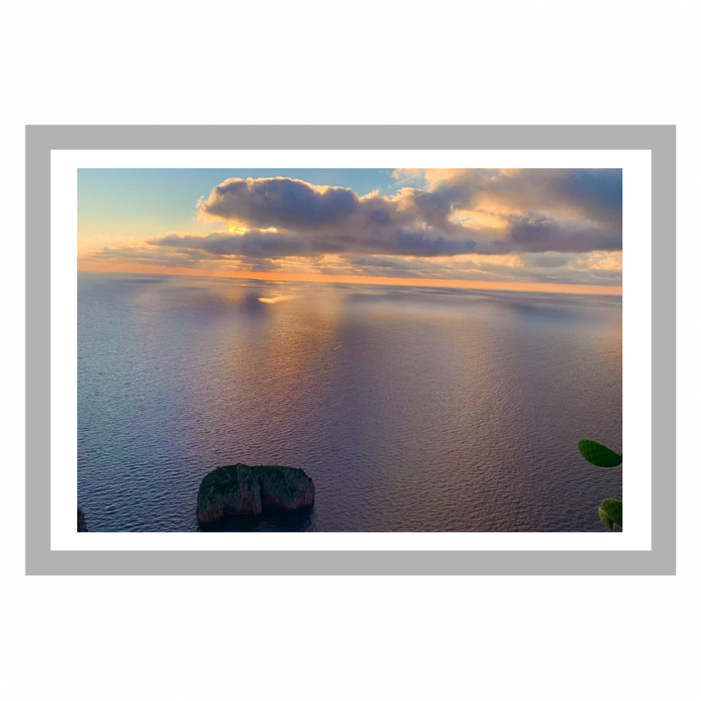 Poster con Cornice 60x40 Capri Alba Monacone