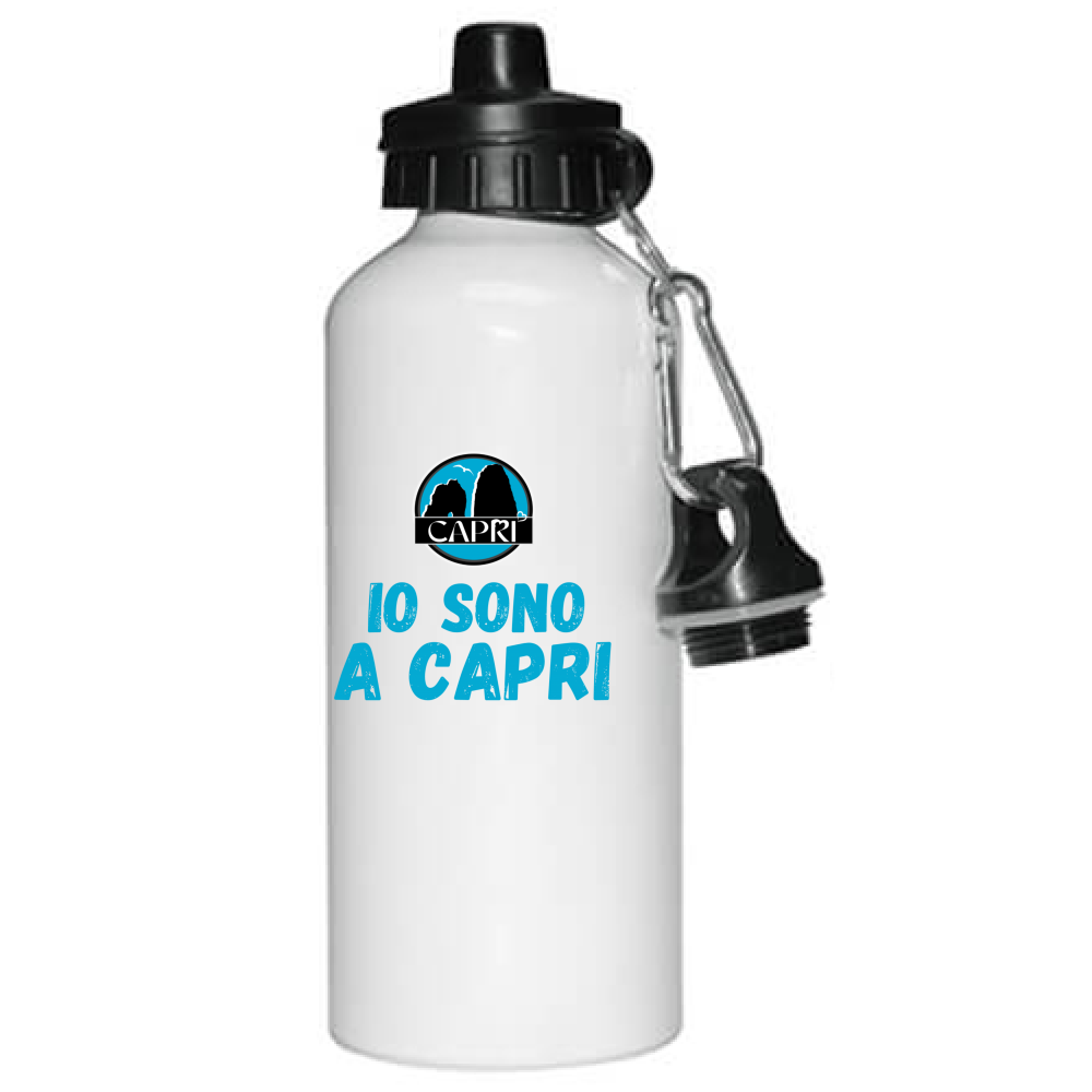 Water Bottle I AM IN CAPRI BLUE WRITING