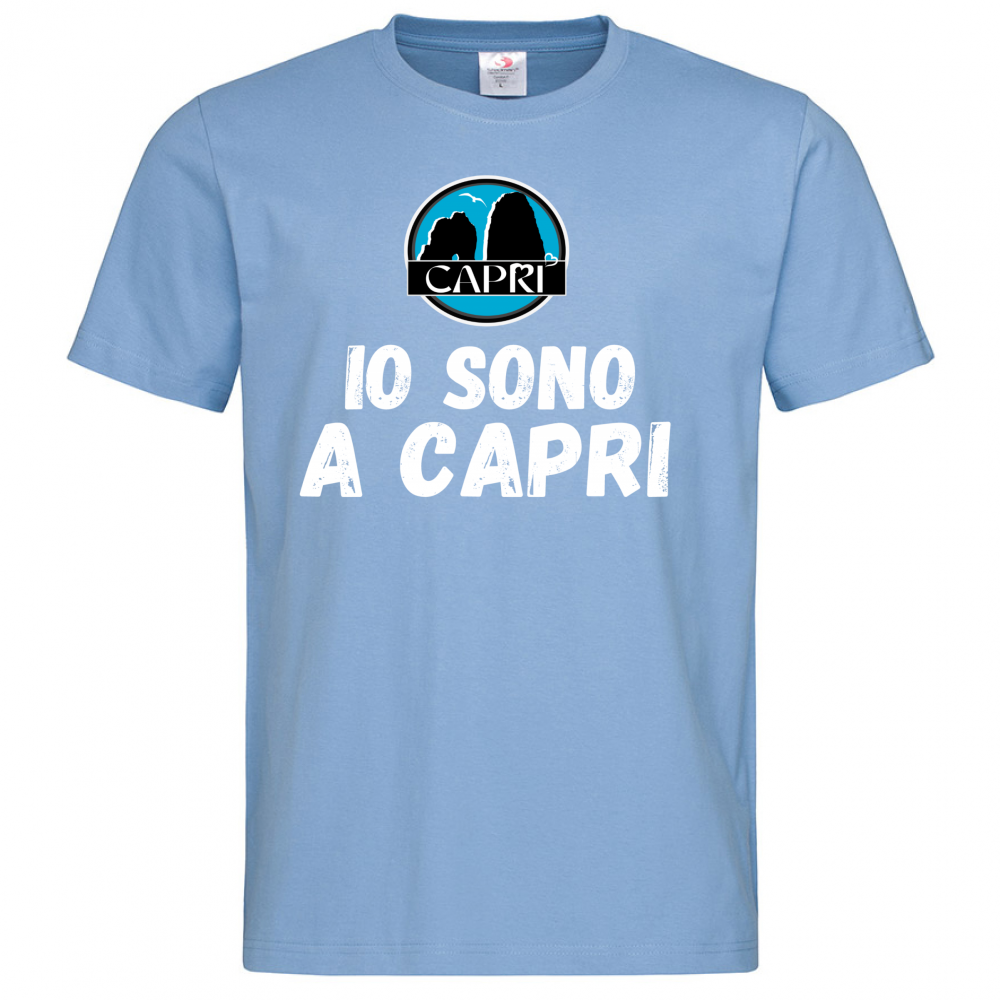 T-Shirt Men Premium IO SONO A CAPRI SCRITTA BIANCA