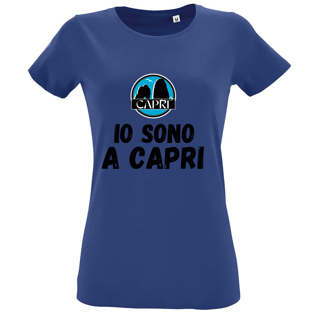 T-Shirt Women Fit I AM IN CAPRI BLACK WRITING