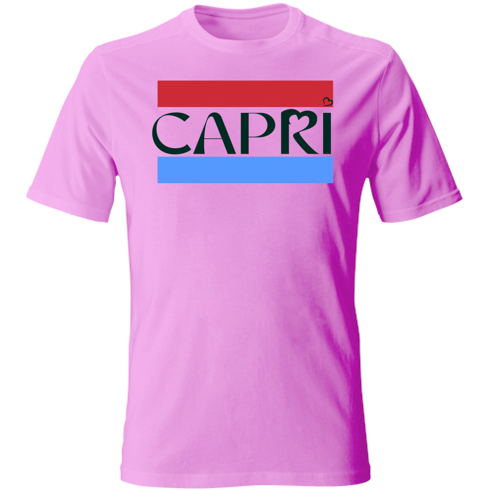 T-Shirt Bambino CAPRI FASCIA ROSSO BLUE SCRITTA NERA