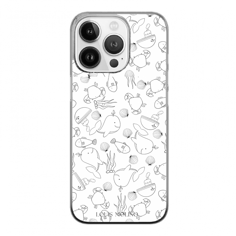 Cover Gomma iPhone 14 Pro HAPPY SEA LIFE CAPRI