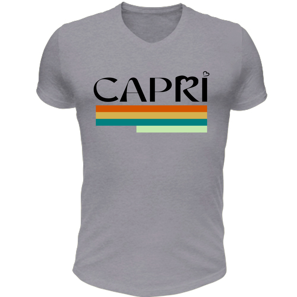 Unisex T-Shirt V-Neck CAPRI TECHNICAL COLOR BLACK WRITING