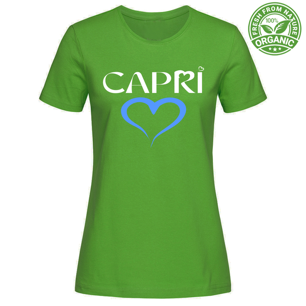 T-Shirt Woman Organic CAPRI CUORE AZZURRO