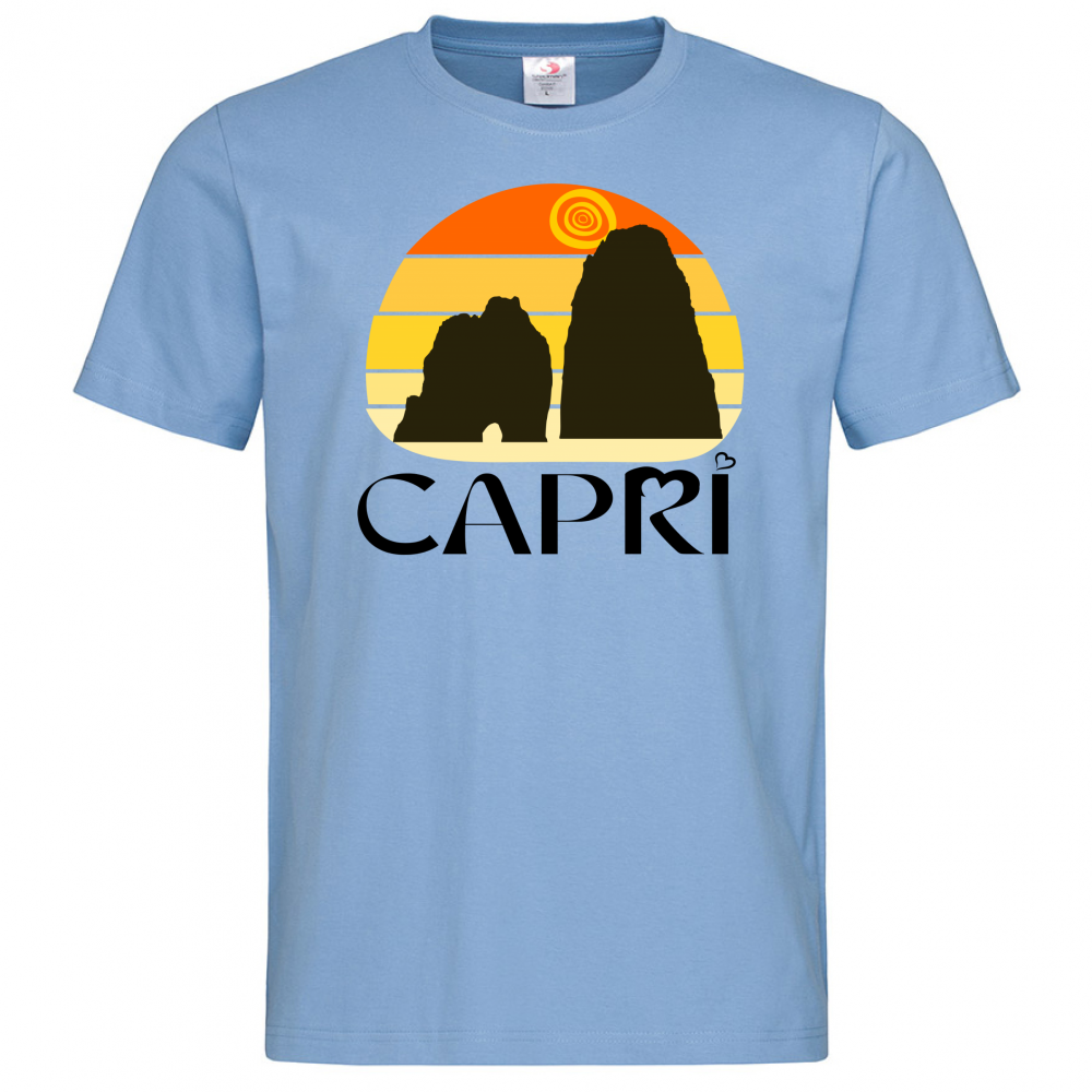 T-Shirt Men Premium CAPRI TRAMONTO VINTAGE SCRITTA NERA