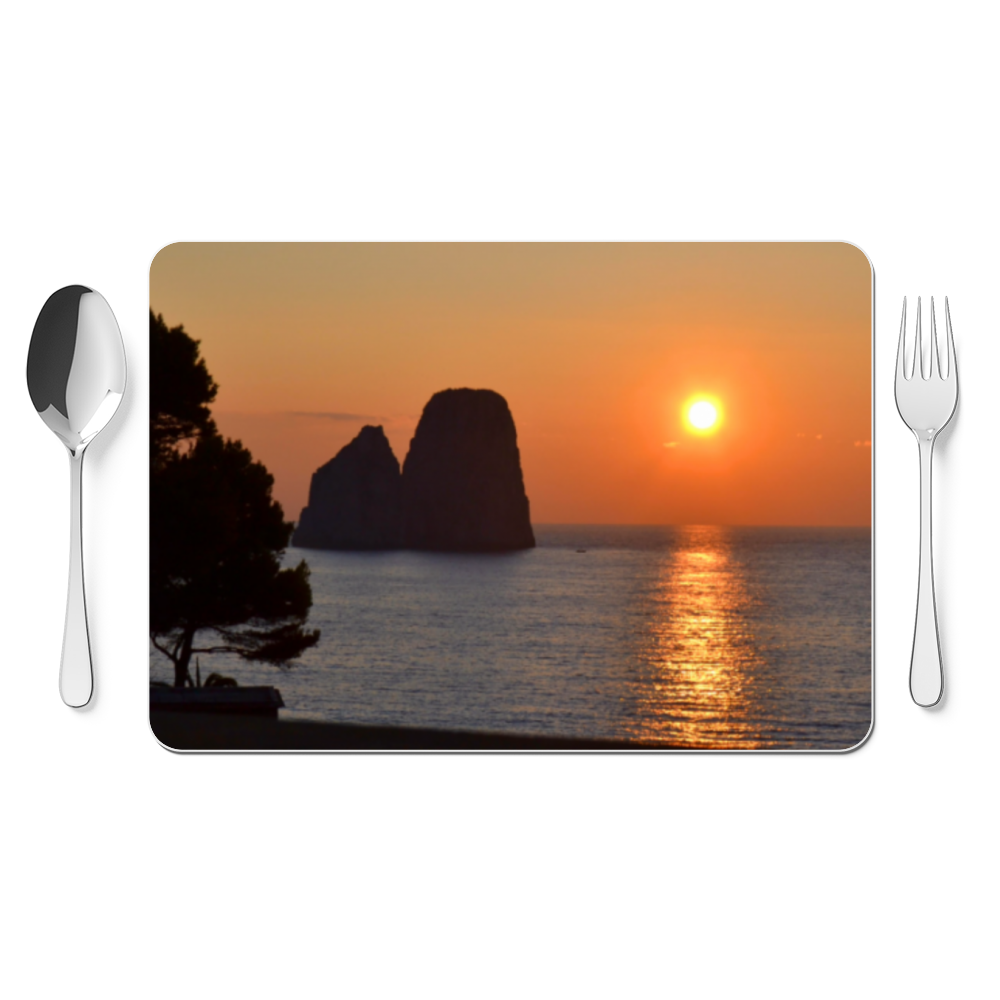Placemat Capri Faraglioni enchanted by the dawn Placemat