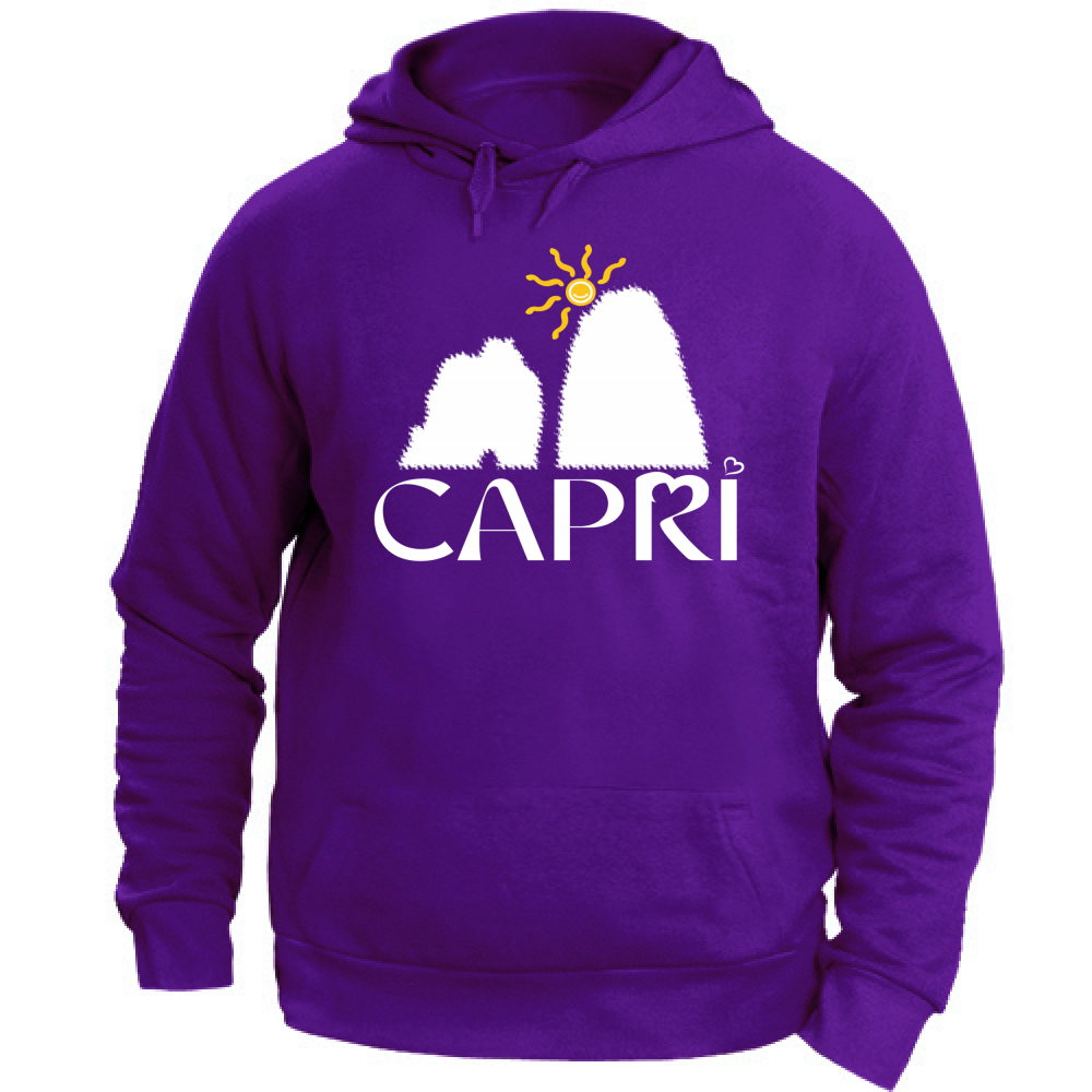 Felpa Unisex con Cappuccio CAPRI HAPPY FARAGLIONI WHITE