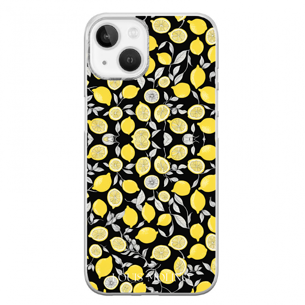 Cover Gomma iPhone 14 Plus LEMON GRAY+BLACK CAPRI