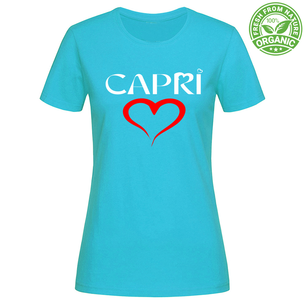 T-Shirt Woman Organic CUORE CAPRI ROSSO