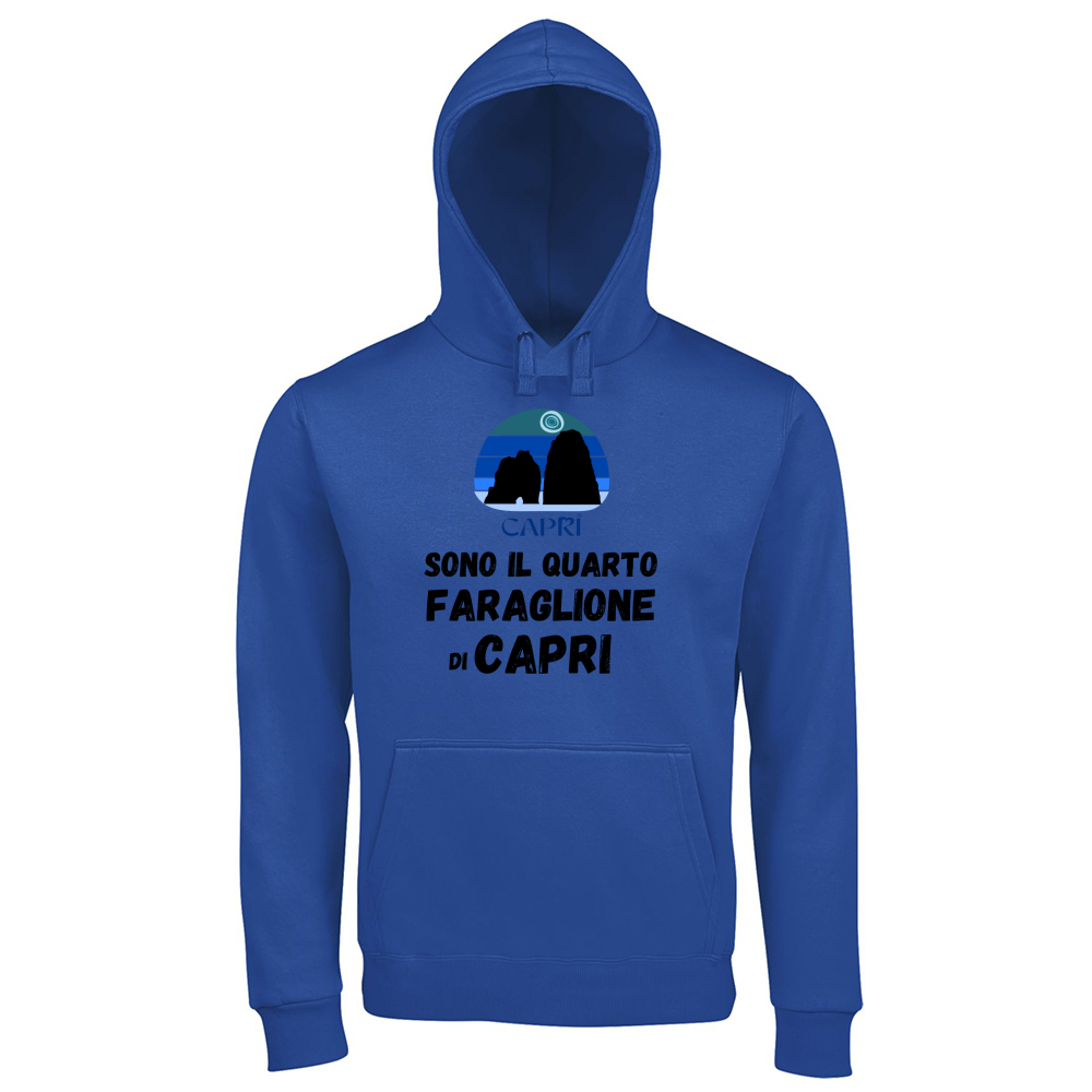 Hoodie Premium Men SONO IL QUARTO FARAGLIONE DI CAPRI SCRITTA NERA