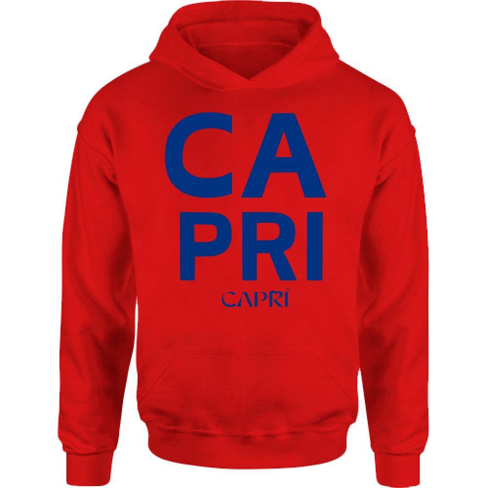Felpa Bambino con Cappuccio CAPRI DESIGN SCRITTA BLUE