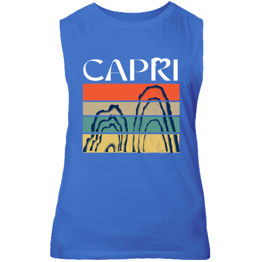 Canotta Unisex CAPRI PORZIONI FARAGLIONI SCRITTA BIANCA