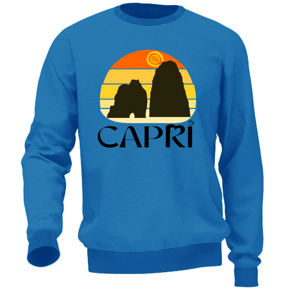 Unisex Sweatshirt CAPRI SUNSET VINTAGE BLACK WRITING