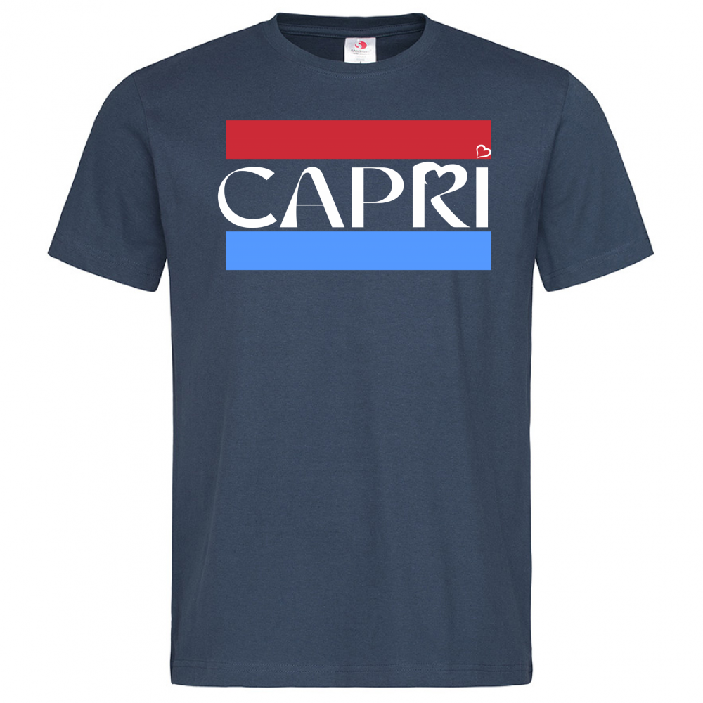 T-Shirt Men Premium CAPRI FASCIA ROSSO BLUE BIANCO