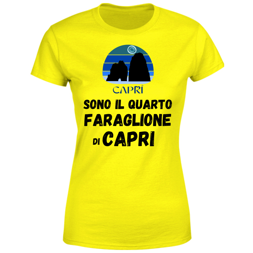 T-Shirt Donna SONO IL QUARTO FARAGLIONE DI CAPRI SCRITTA NERA