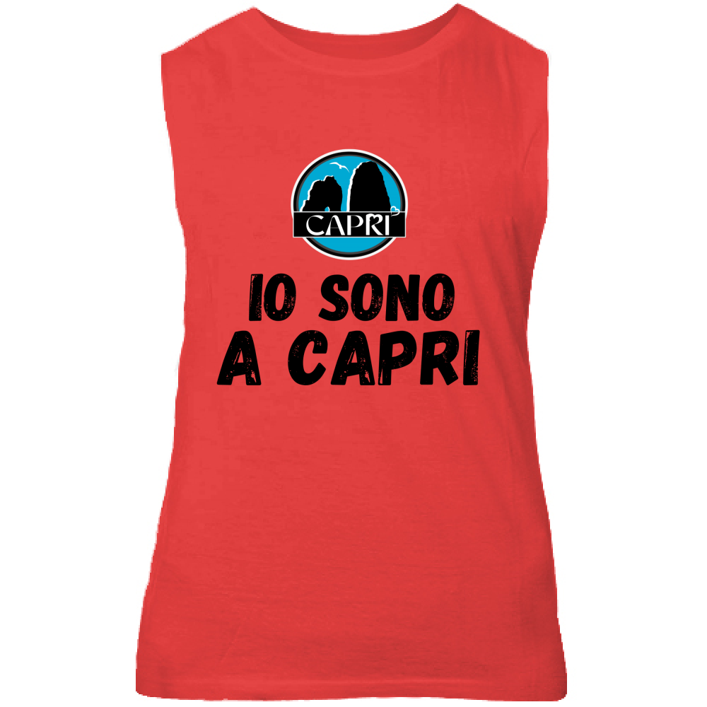 Canotta Unisex IO SONO A CAPRI SCRITTA NERA