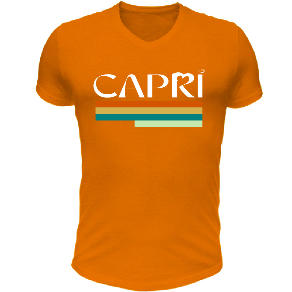 T-Shirt Unisex Scollo V CAPRI TECNICOLOR SCRITTA BIANCA