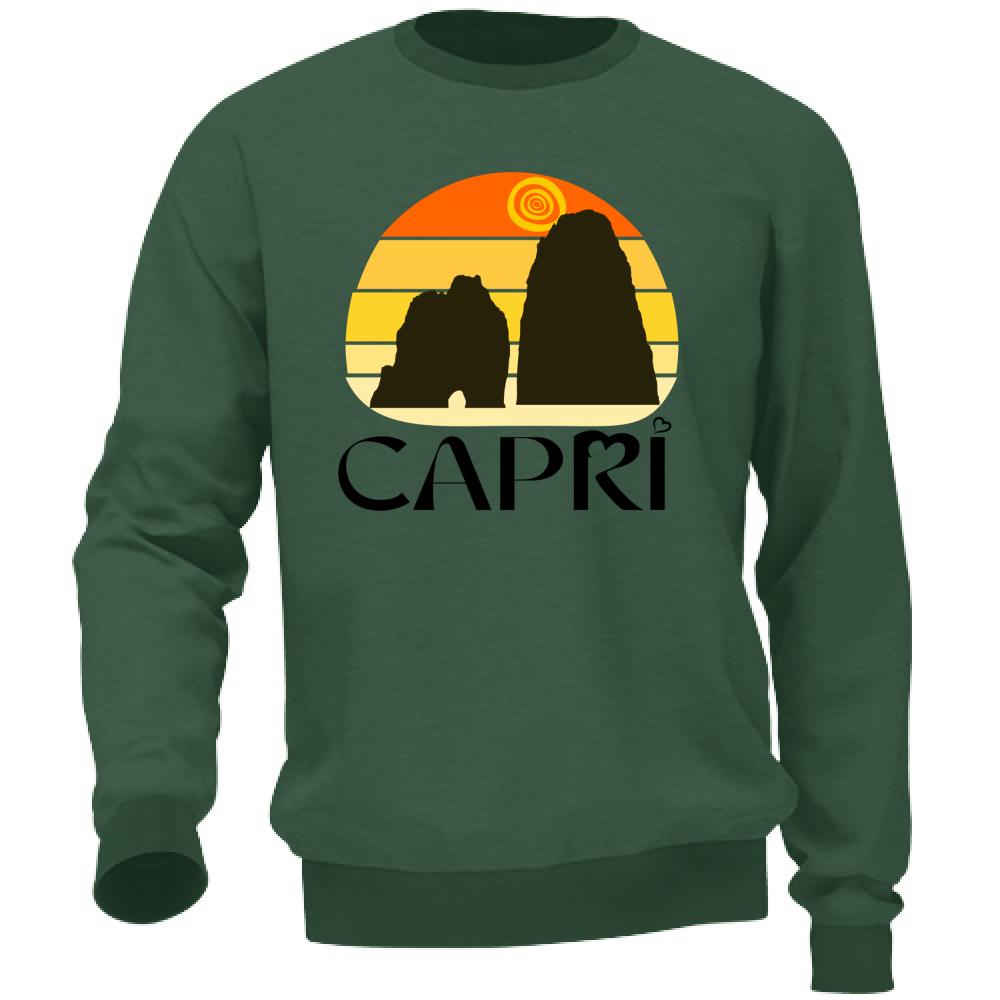 Unisex Sweatshirt CAPRI SUNSET VINTAGE BLACK WRITING