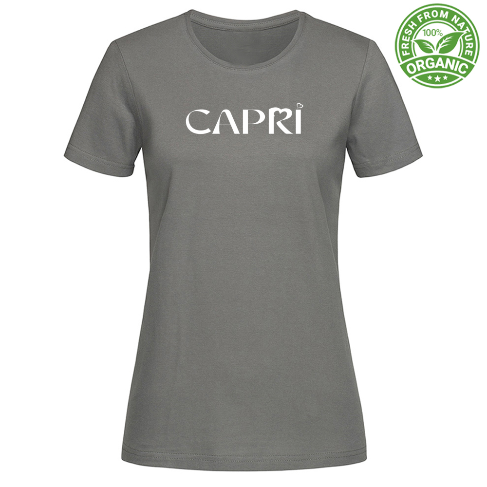 Woman Organic CAPRI MINIMAL T-Shirt WITH WHITE WRITING