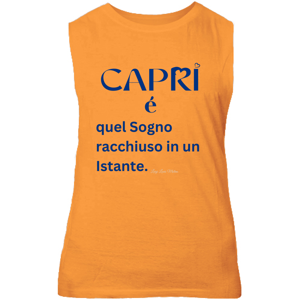 Canotta Unisex Capri Sogno racchiuso in un istante scritta Blue