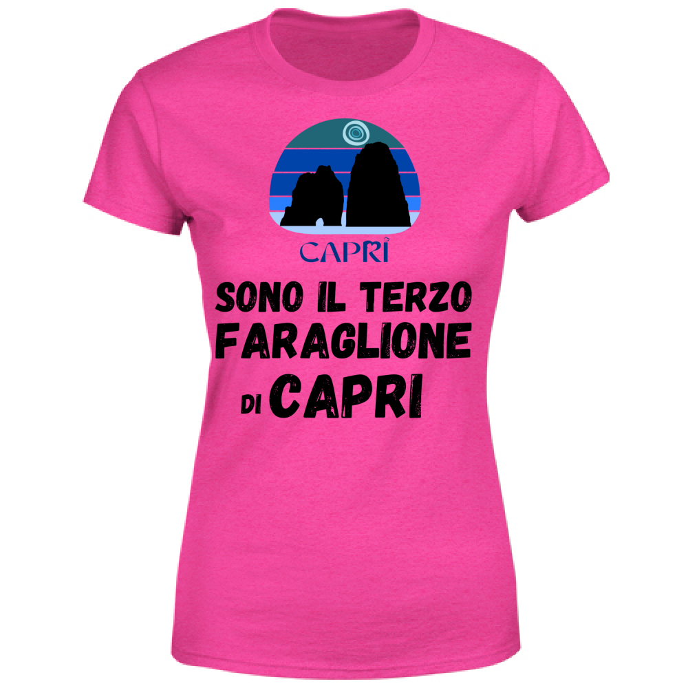 T-Shirt Donna SONO IL TERZO FARAGLIONE DI CAPRI SCRITTA NERA