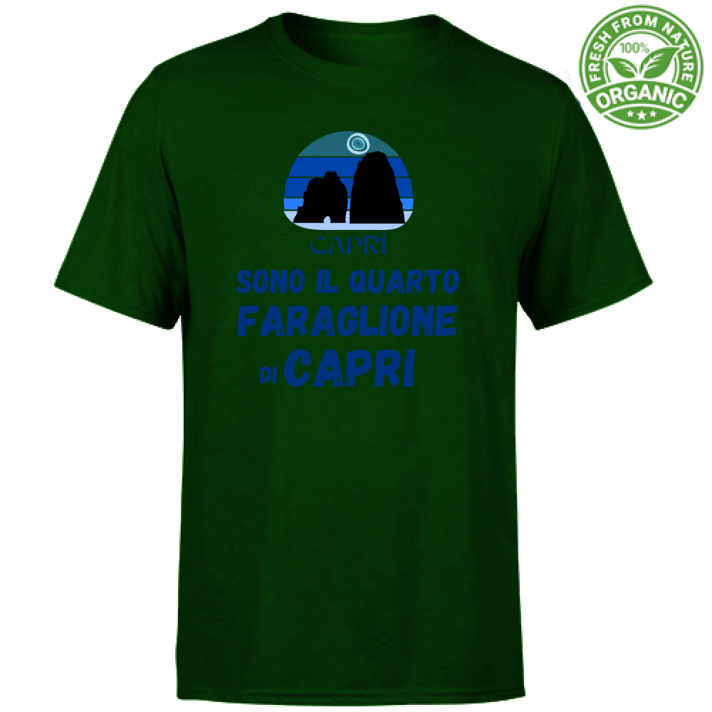 T-Shirt Unisex Organic SONO IL QUARTO FARAGLIONE DI CAPRI SCRITTA BLUE